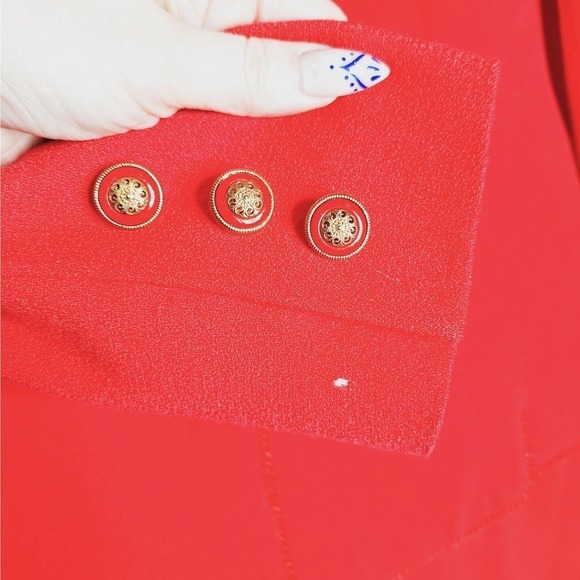Vintage Herbert Grossman Cynthia Sobel Red Skirt Suit Size 10 Blazer 100% Wool - Picture 8 of 16